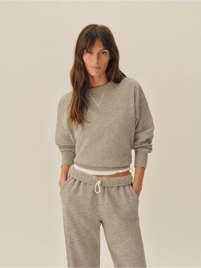 Buck Mason VINTAGE INTERLOOP OVERSIZED CREW in Chalk